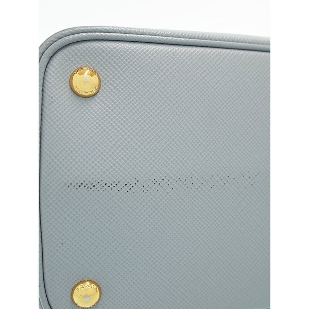 Prada Double Saffiano leather tote bag top handles Blue - Picture 7 of 9